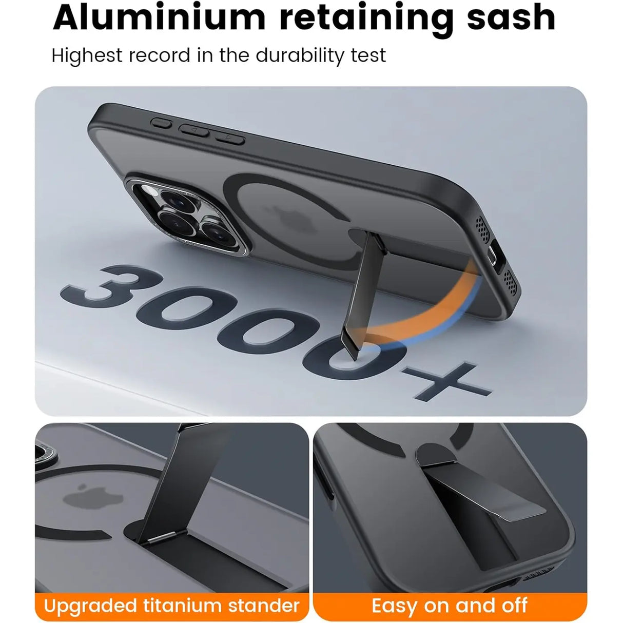 Robuste iPhone 16 Hülle mit integriertem Kickstand, starkem Magnetring für MagSafe und stoßfestem Gehäuse