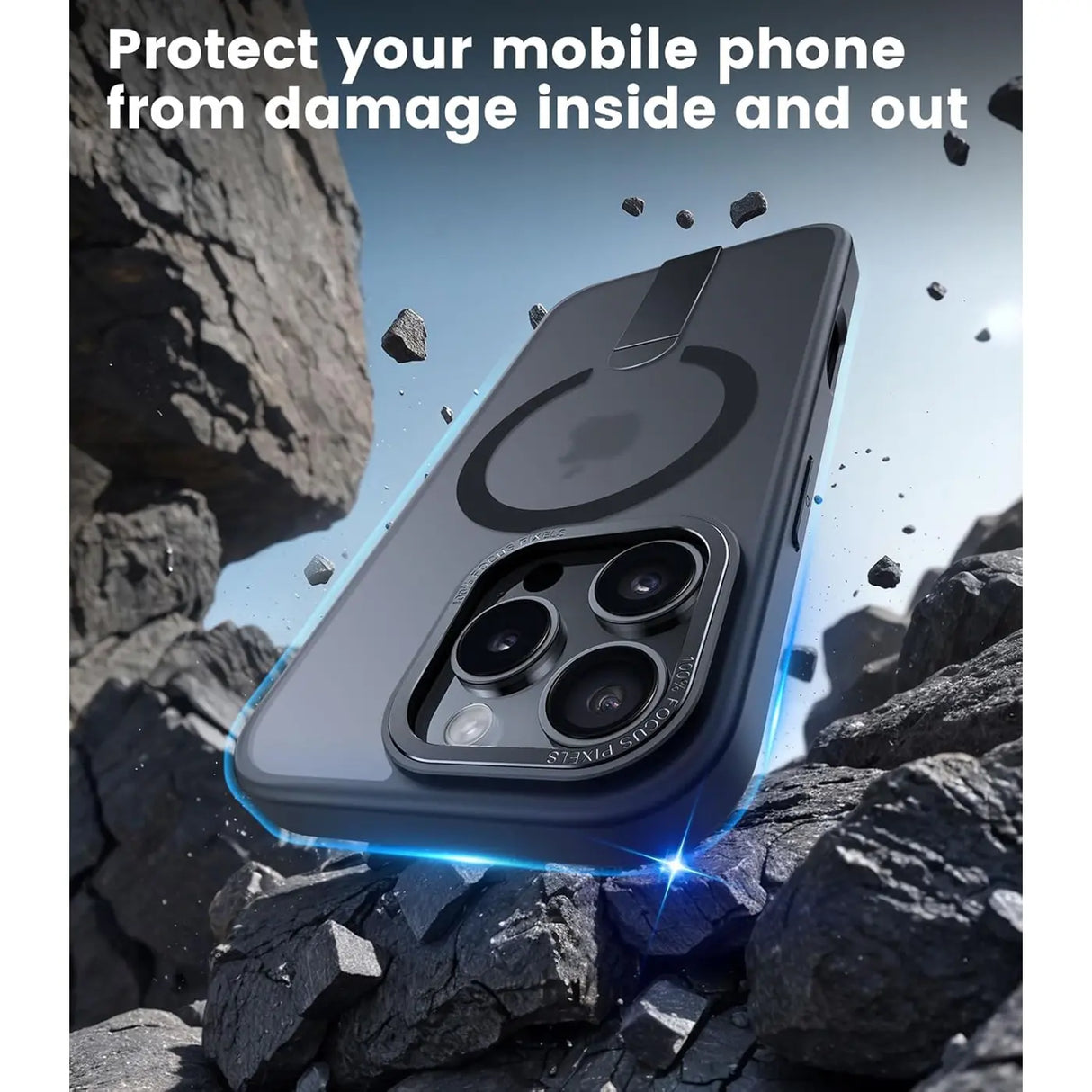 Robuste iPhone 16 Hülle mit integriertem Kickstand, starkem Magnetring für MagSafe und stoßfestem Gehäuse