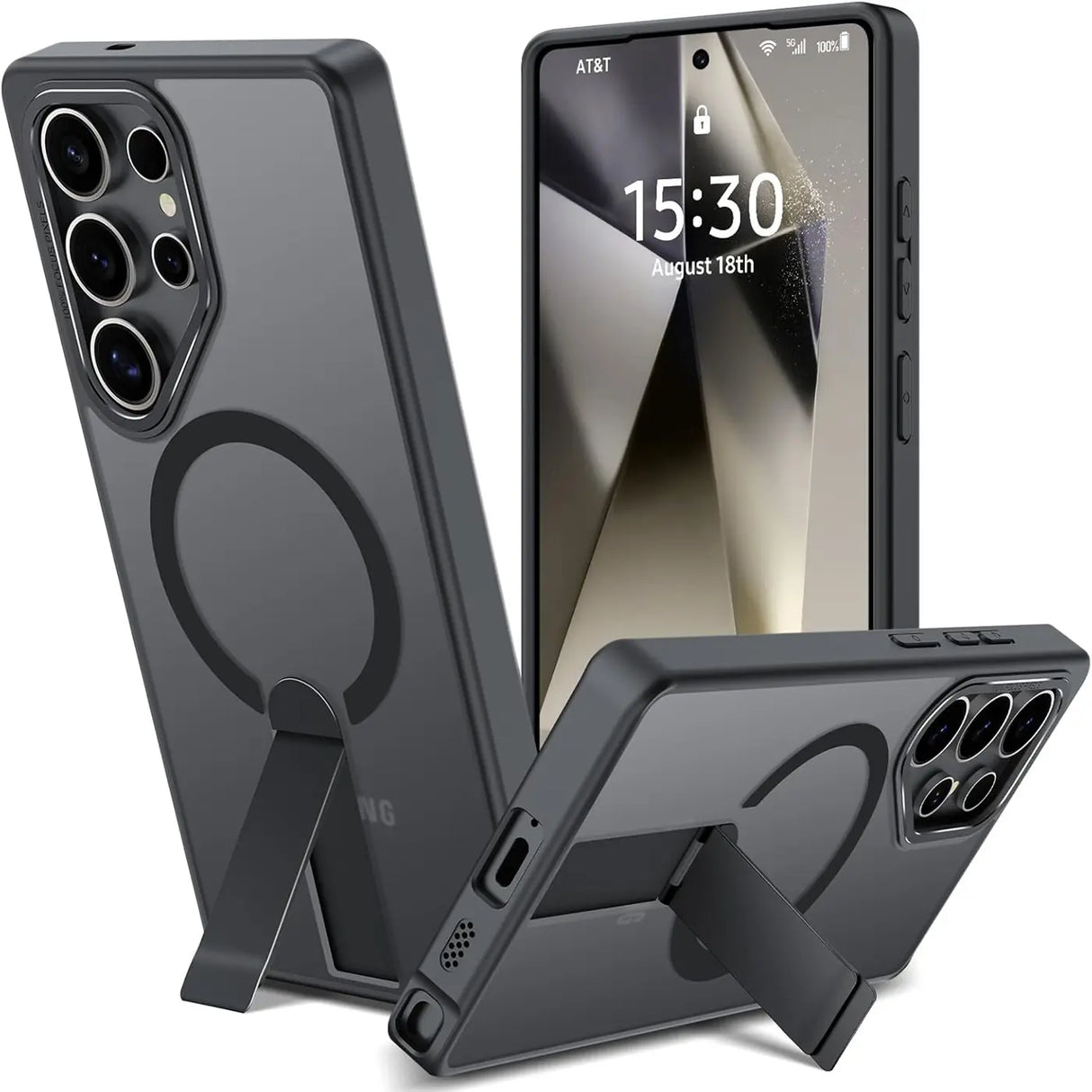 Robuste Samsung Galaxy S24 Ultra Hülle mit integriertem Kickstand, starkem Magnetring für MagSafe und stoßfestem Gehäuse