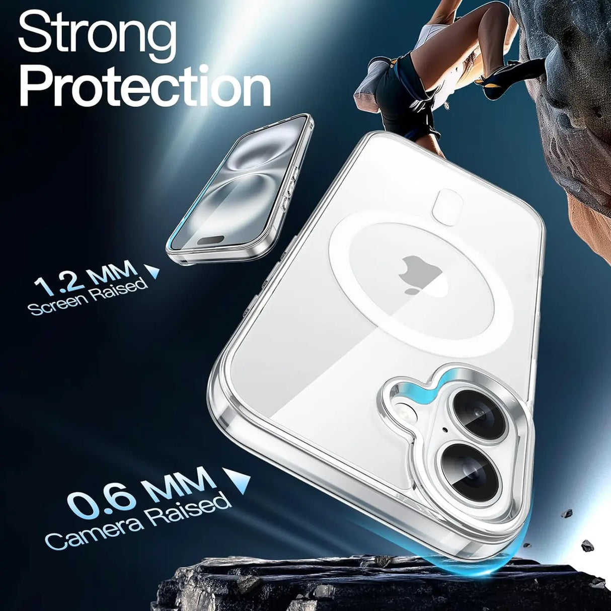 Sichere und elegante MagSafe Hülle für iPhone 16 Plus in Transparent