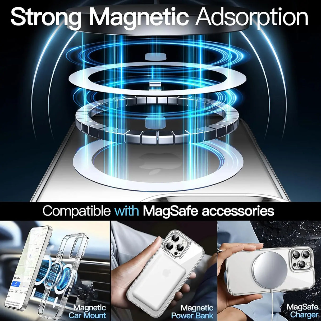 Sichere und elegante MagSafe Hülle für iPhone 16 Pro Max in Transparent