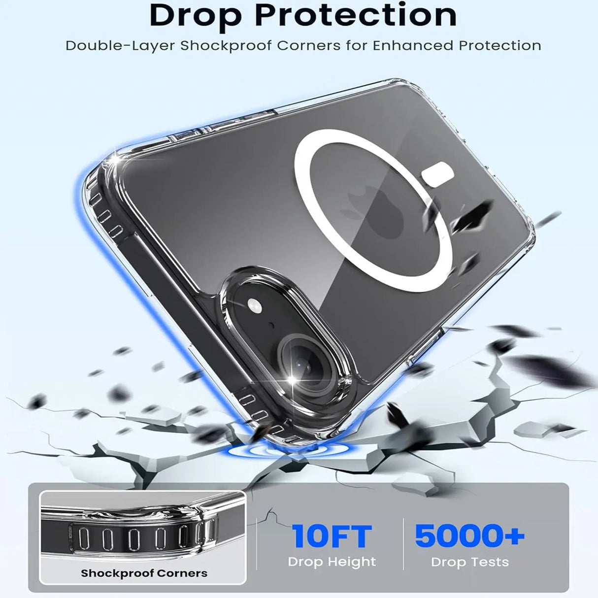 Sichere und elegante MagSafe Hülle für iPhone 16e in Transparent