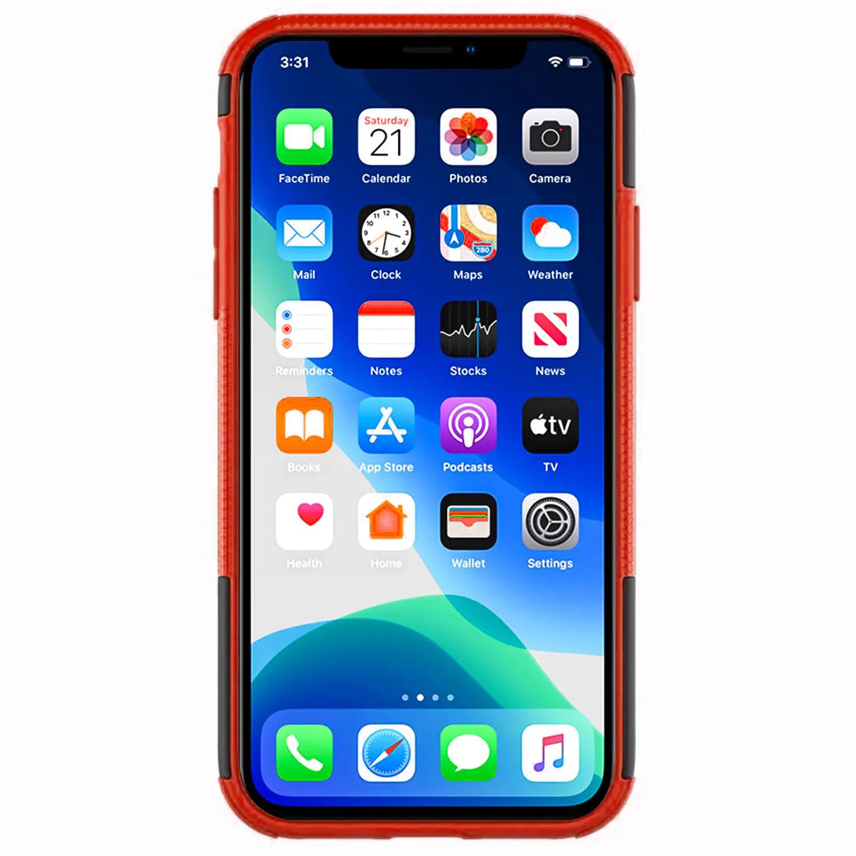 Sturzsichere, robuste Outdoor Handyhülle für iPhone 12 Pro Max in Rot