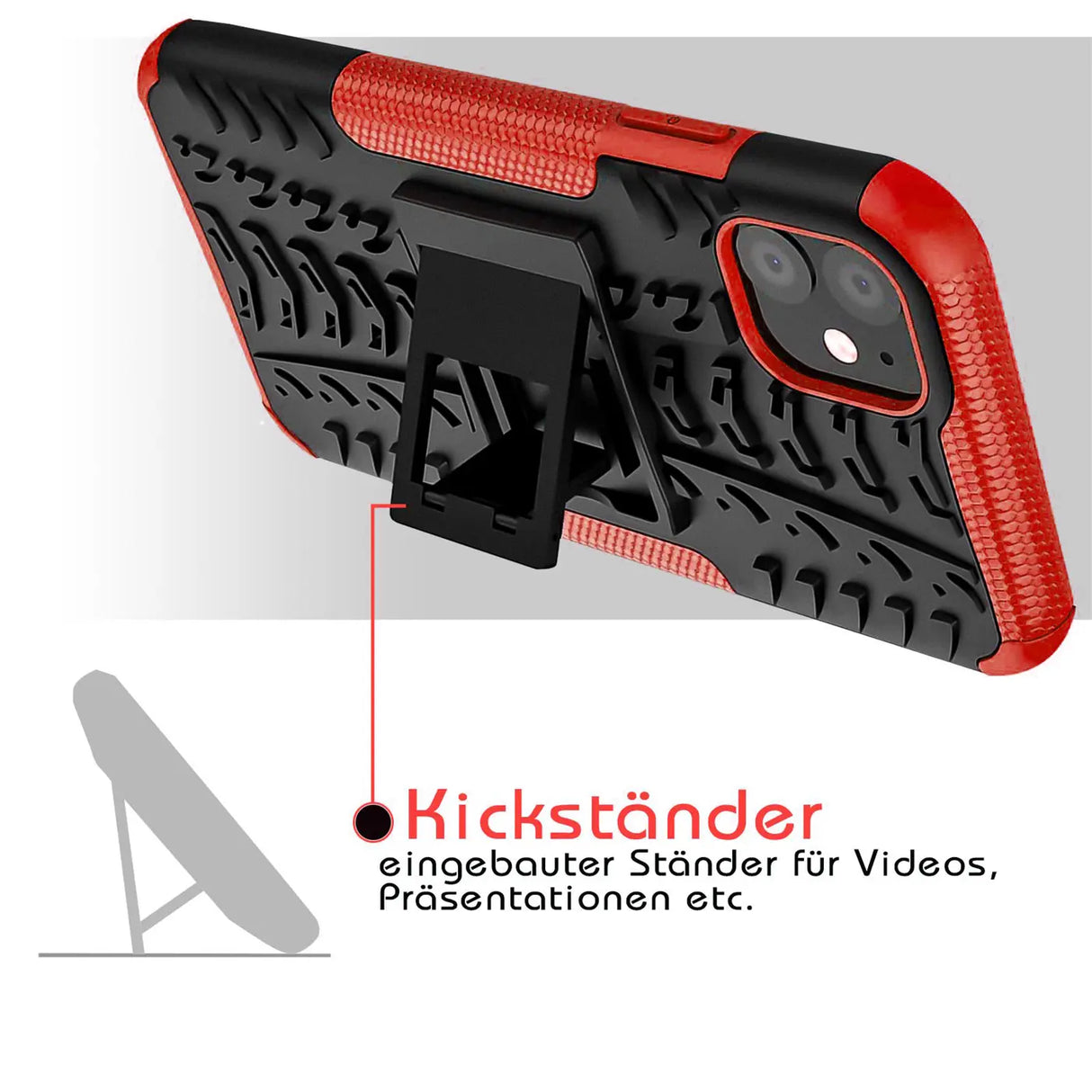 Sturzsichere, robuste Outdoor Handyhülle für iPhone 12 Mini in Rot