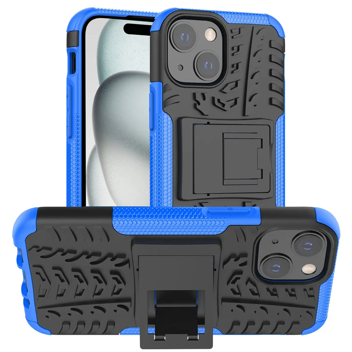 Sturzsichere, robuste Outdoor Handyhülle für iPhone 15 Plus in Blau
