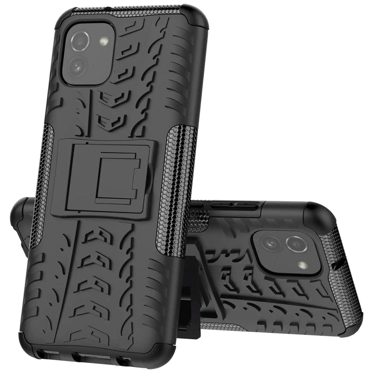 Sturzsichere, robuste Outdoor Handyhülle für Samsung Galaxy A03 in Schwarz