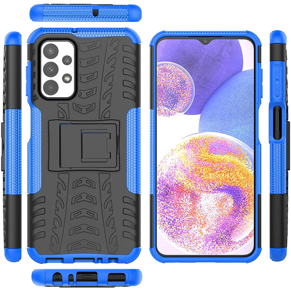 Sturzsichere, robuste Outdoor Handyhülle für Samsung Galaxy A23 5G in Blau