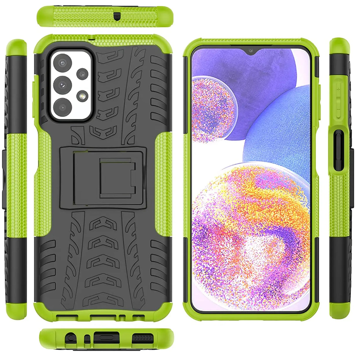 Sturzsichere, robuste Outdoor Handyhülle für Samsung Galaxy A23 5G in Grün