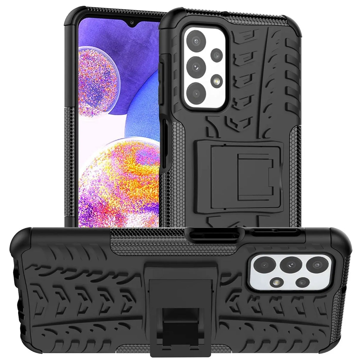 Sturzsichere, robuste Outdoor Handyhülle für Samsung Galaxy A23 5G in Schwarz