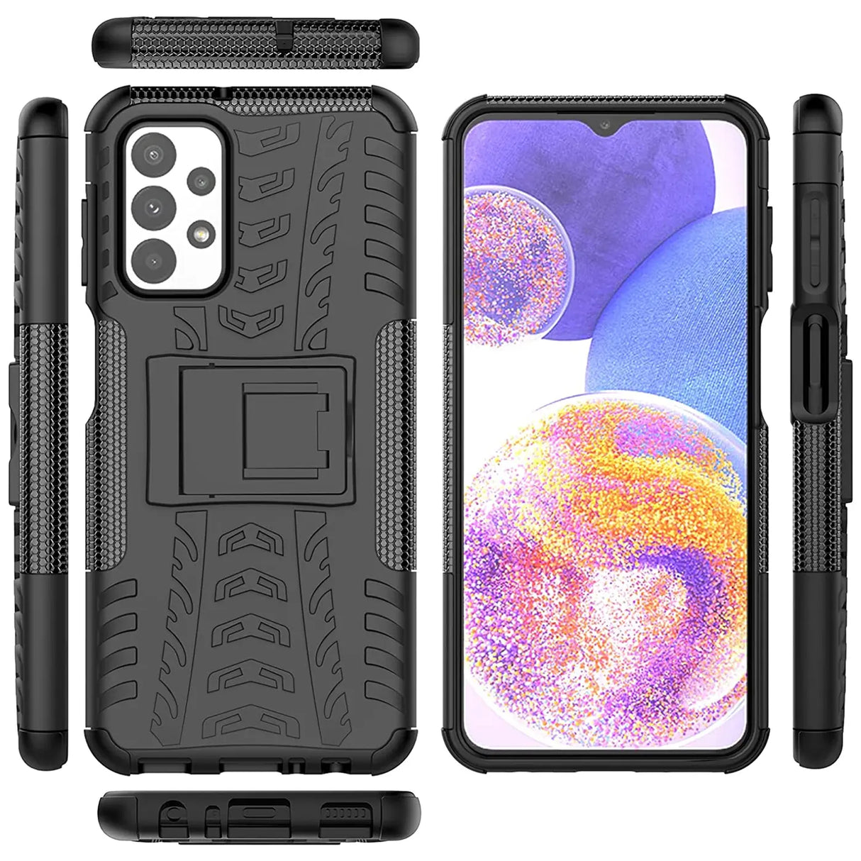 Sturzsichere, robuste Outdoor Handyhülle für Samsung Galaxy A23 5G in Schwarz