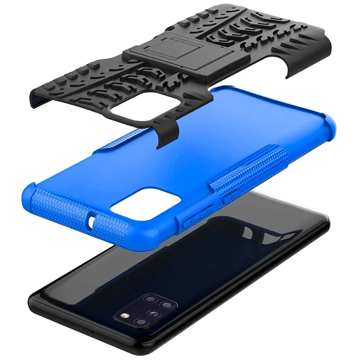 Sturzsichere, robuste Outdoor Handyhülle für Samsung Galaxy A31 in Blau