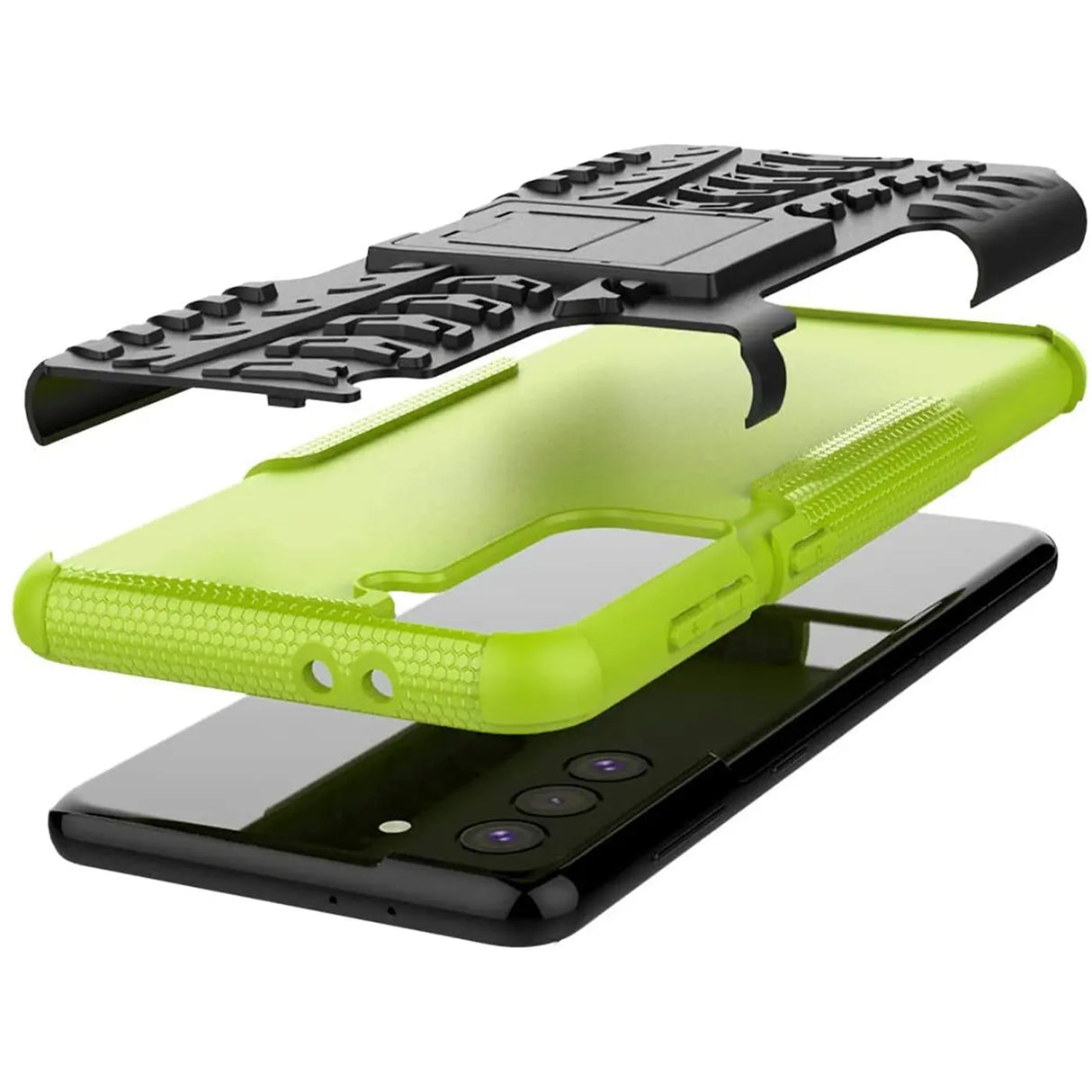 Sturzsichere, robuste Outdoor Handyhülle für Samsung Galaxy S21 Plus in Grün