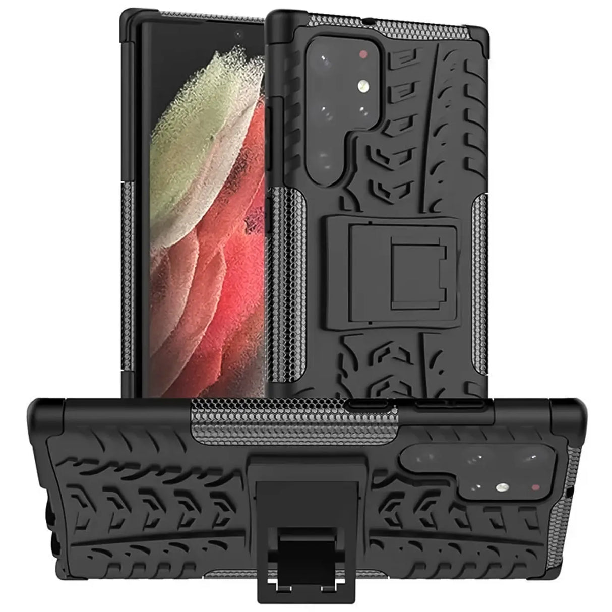 Sturzsichere, robuste Outdoor Handyhülle für Samsung Galaxy S22 Ultra in Schwarz