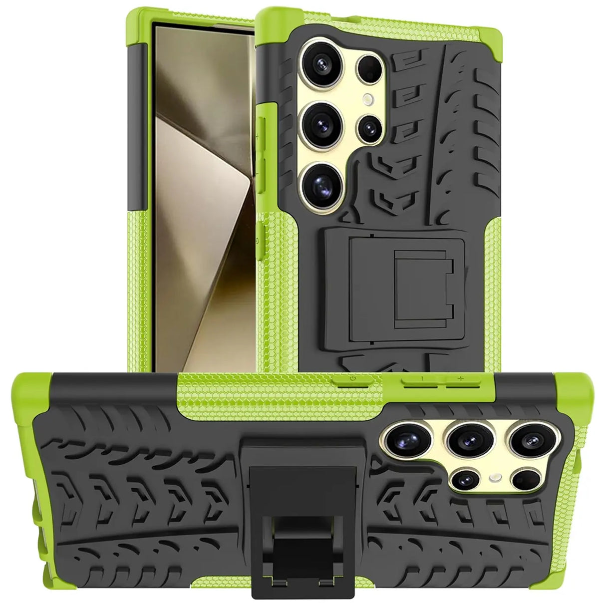 Sturzsichere, robuste Outdoor Handyhülle für Samsung Galaxy S24 Ultra in Grün