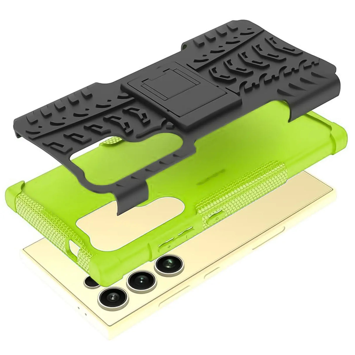 Sturzsichere, robuste Outdoor Handyhülle für Samsung Galaxy S24 Ultra in Grün