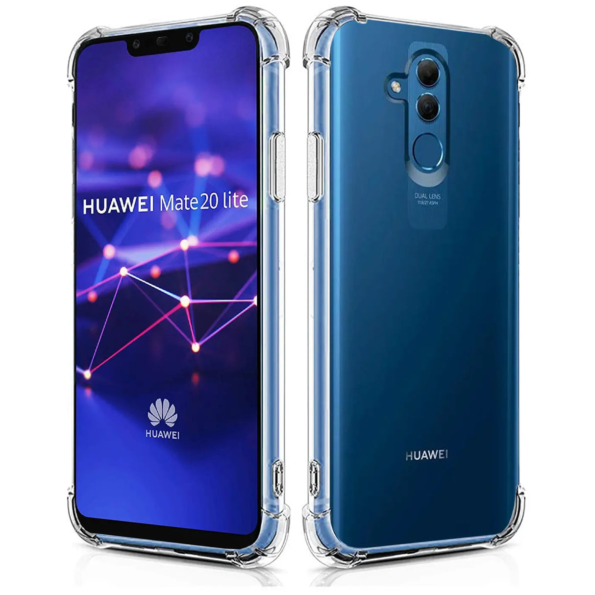 Stoßdämpfende, durchsichtige Handyhülle für Huawei Mate 20 Lite