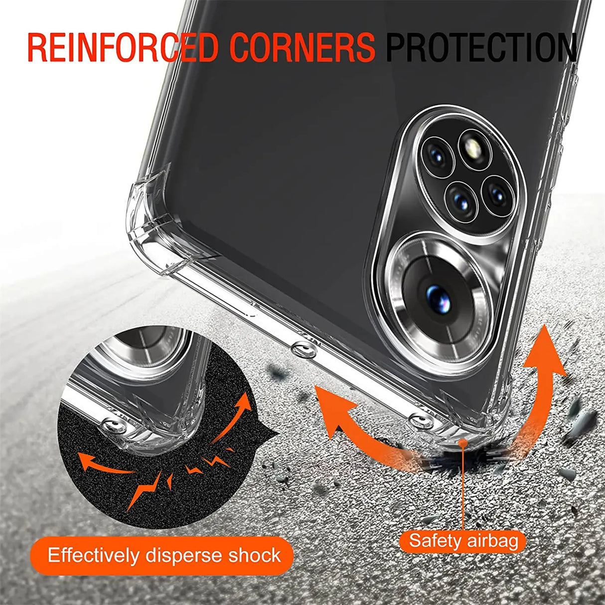 Stoßdämpfende, durchsichtige Handyhülle für Huawei Nova 9 / Honor 50