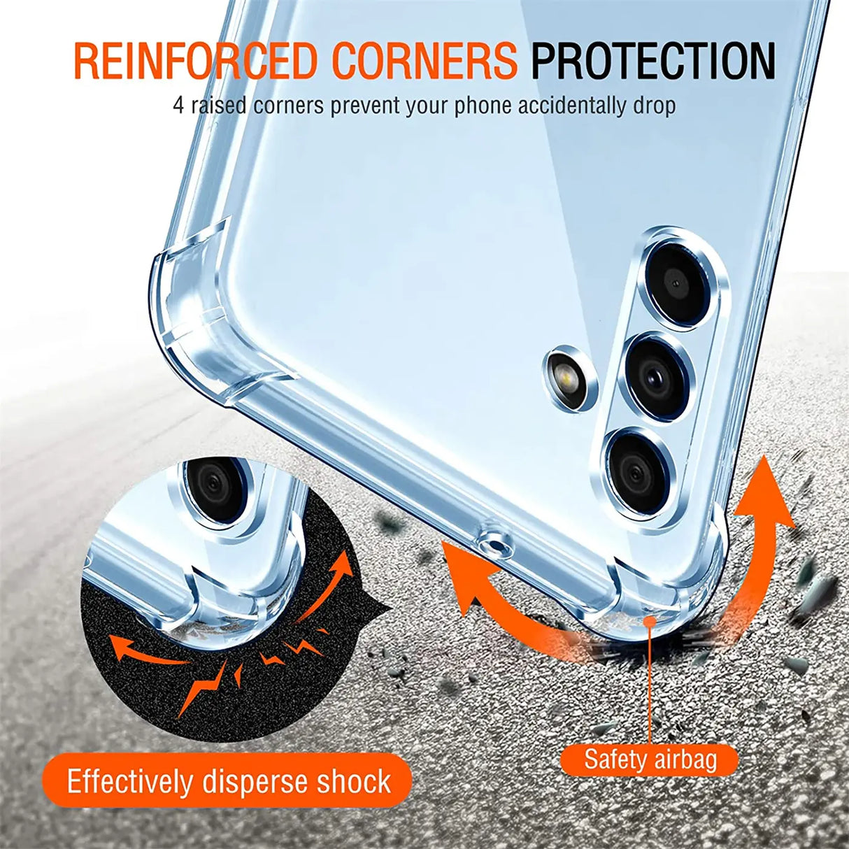 Stoßdämpfende, durchsichtige Handyhülle für Samsung Galaxy A13 5G / A04s