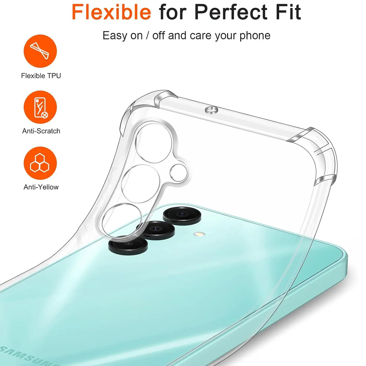 Stoßdämpfende, durchsichtige Handyhülle für Samsung Galaxy A16 5G