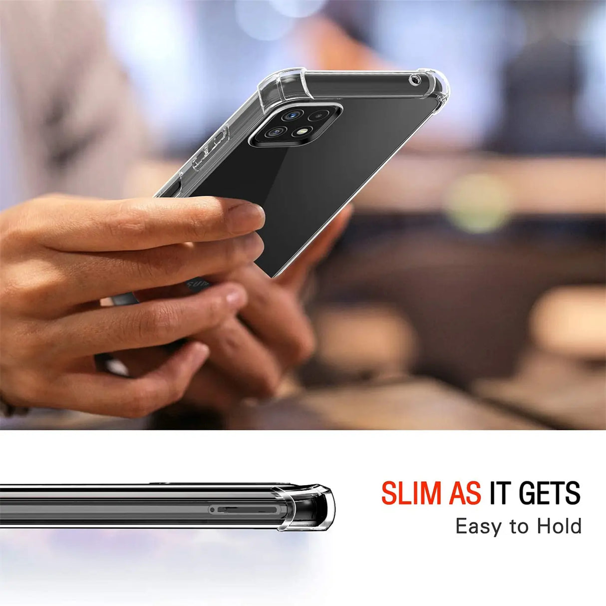 Stoßdämpfende, durchsichtige Handyhülle für Samsung Galaxy A22 5G