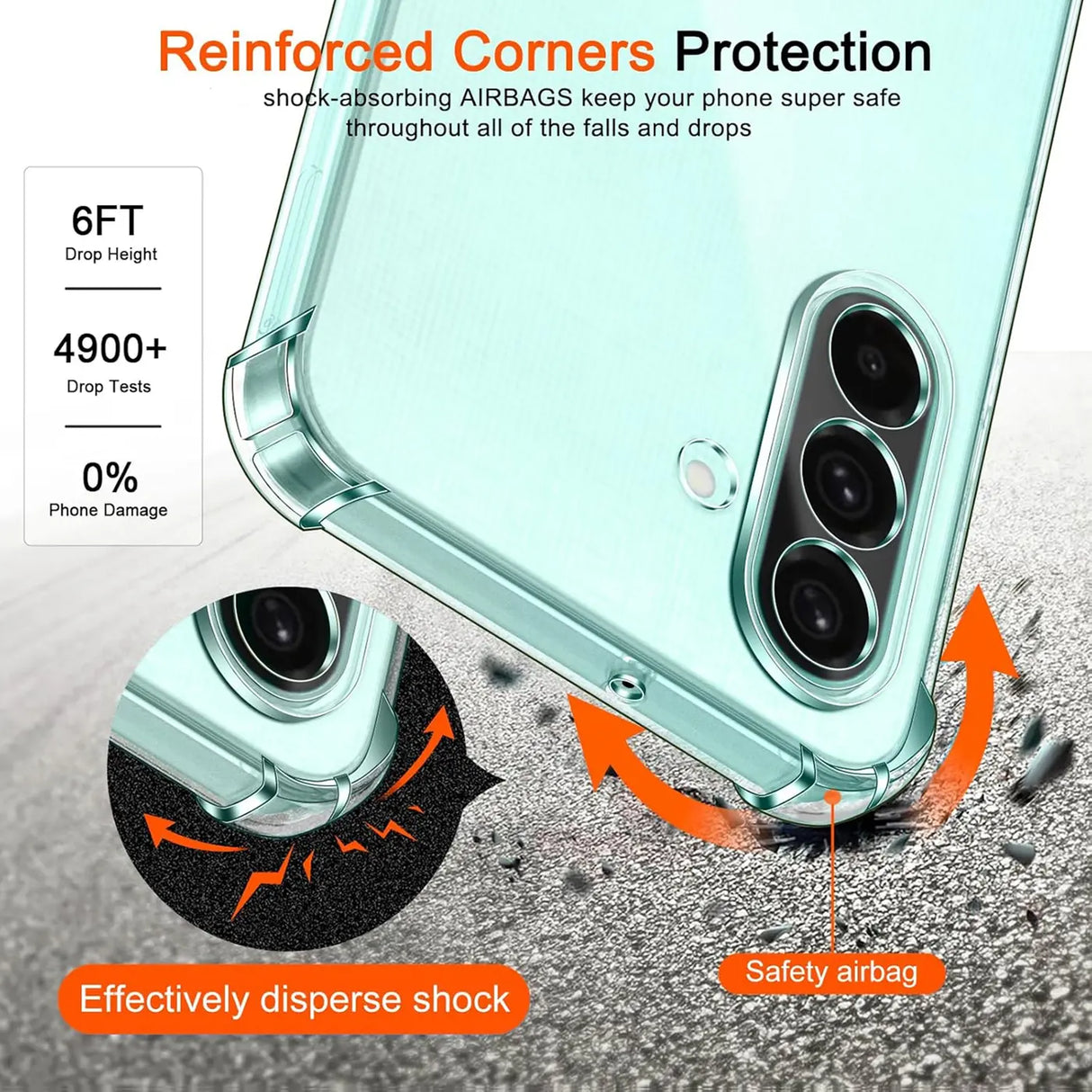 Stoßdämpfende, durchsichtige Handyhülle für Samsung Galaxy A26 5G