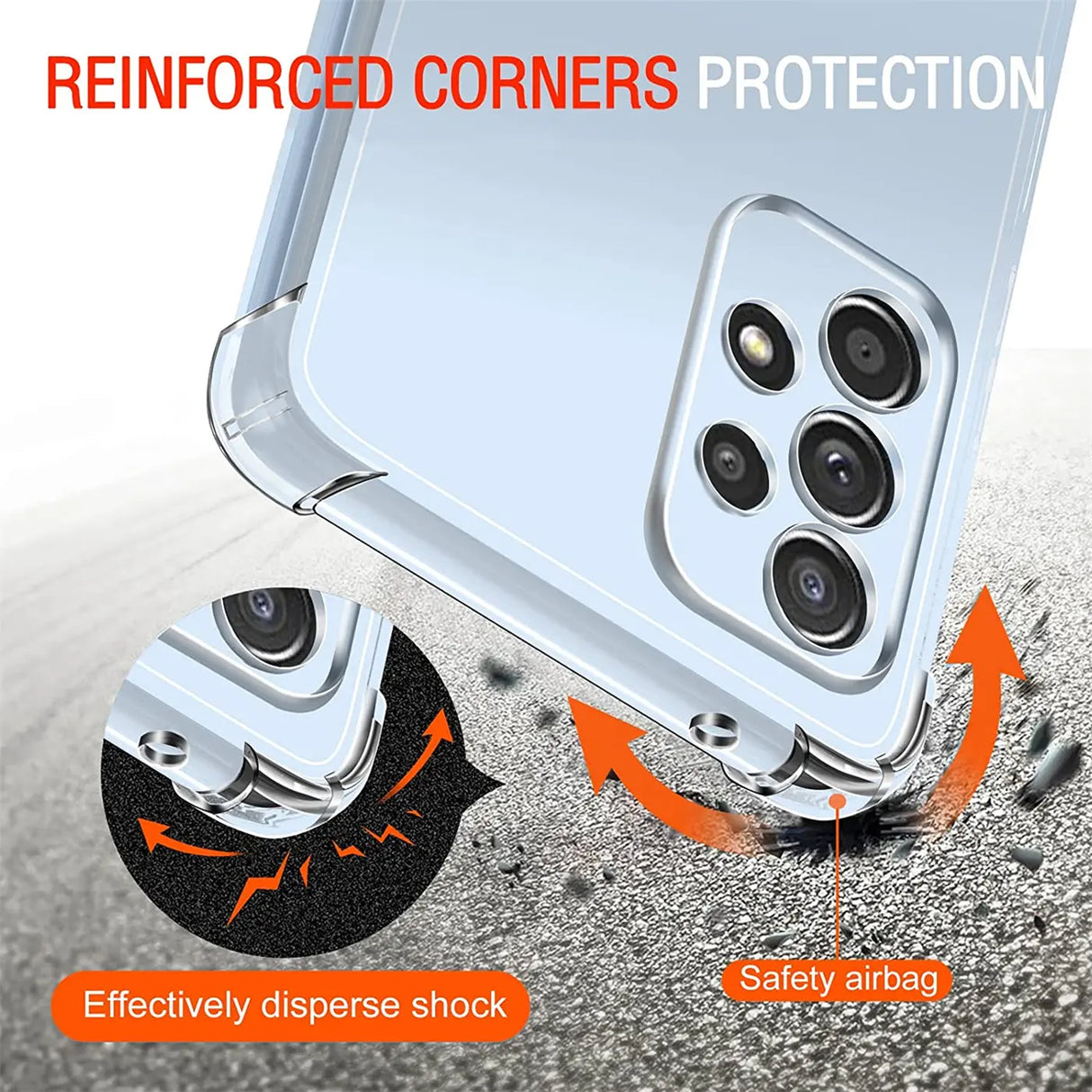 Stoßdämpfende, durchsichtige Handyhülle für Samsung Galaxy A33 5G