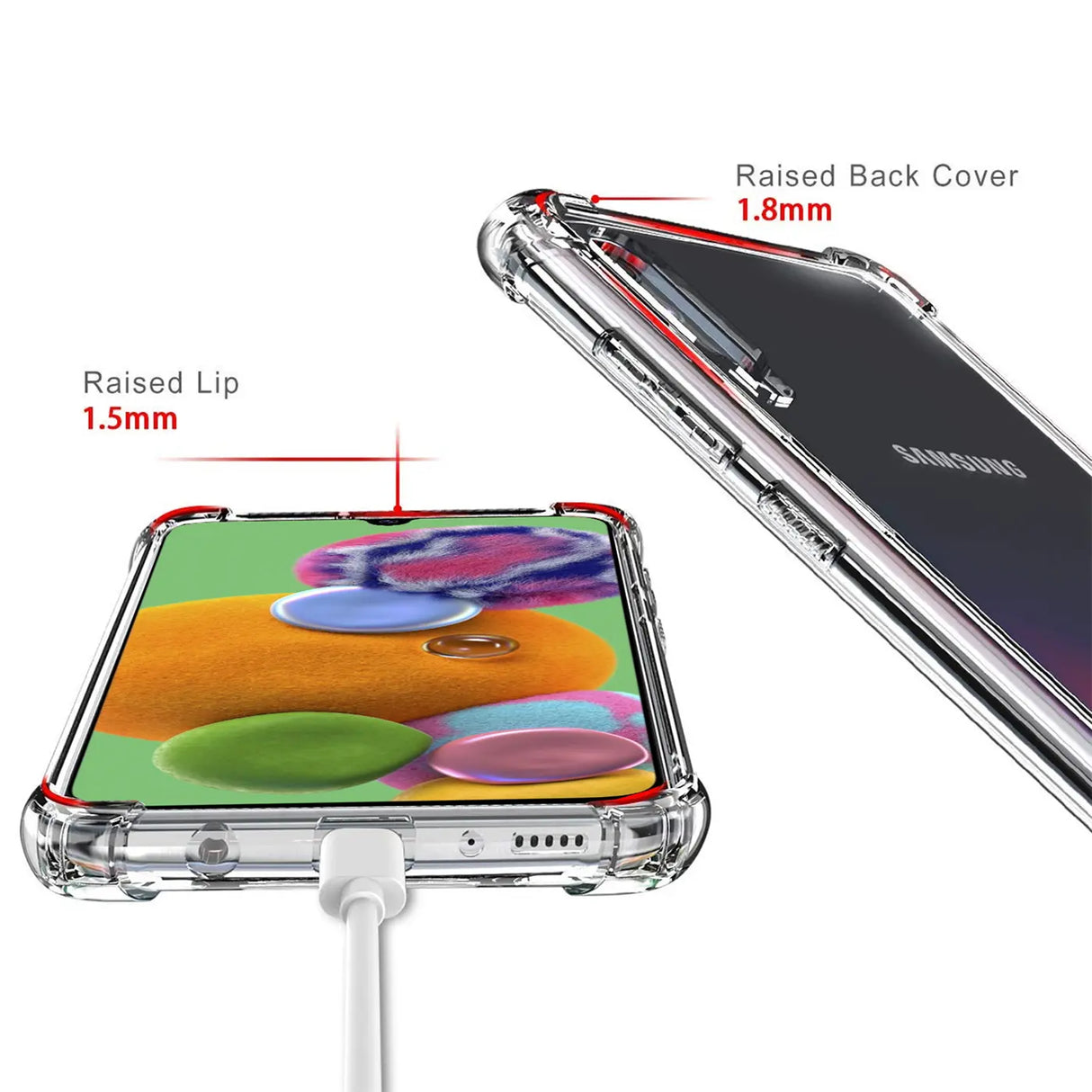 Stoßdämpfende, durchsichtige Handyhülle für Samsung Galaxy A90 5G