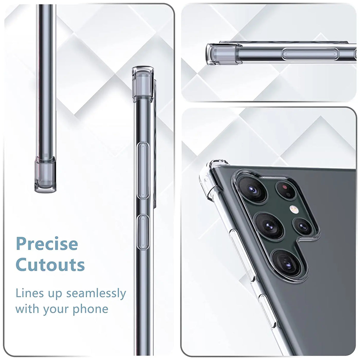 Stoßdämpfende, durchsichtige Handyhülle für Samsung Galaxy S23 Ultra