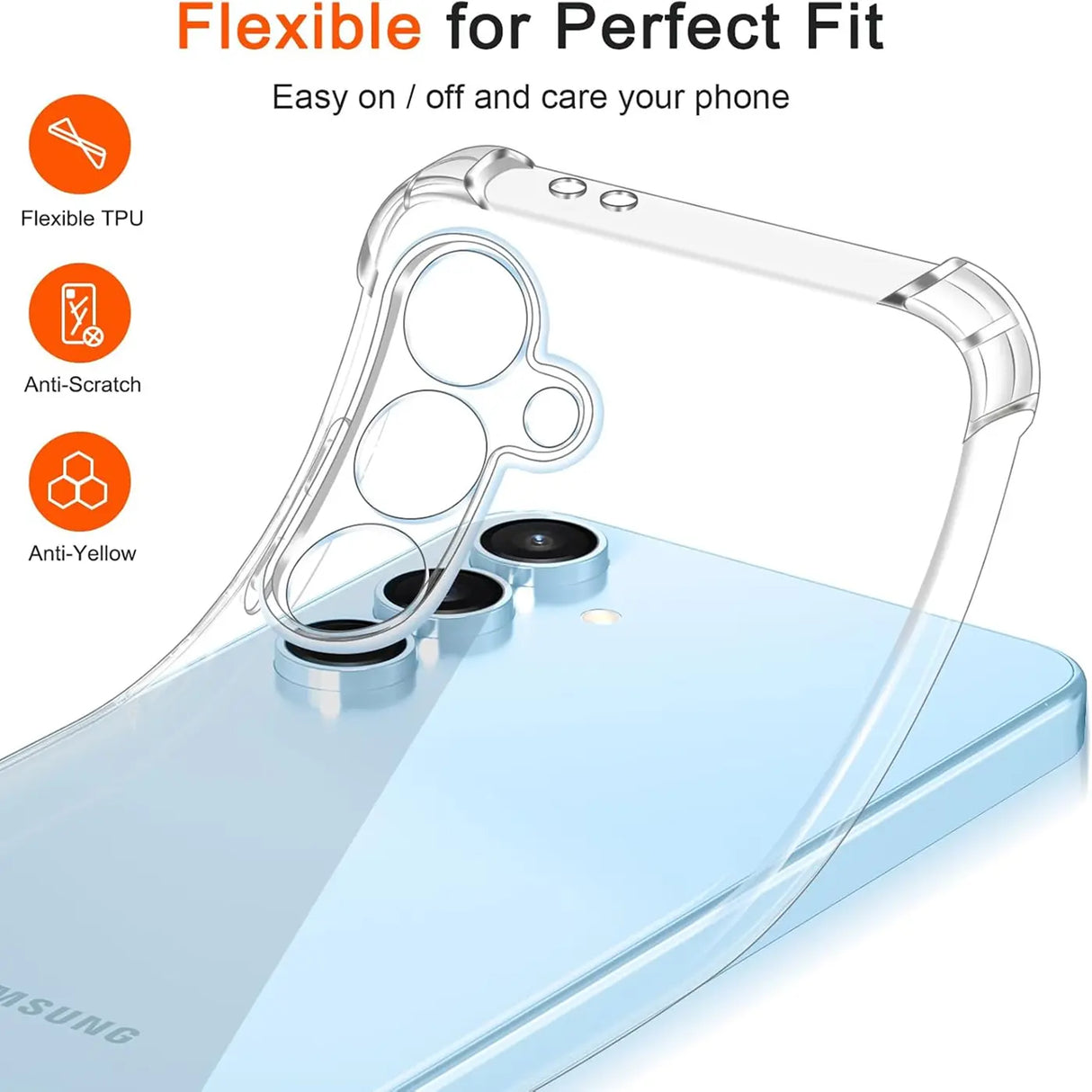 Stoßdämpfende, durchsichtige Handyhülle für Samsung Galaxy S24 FE