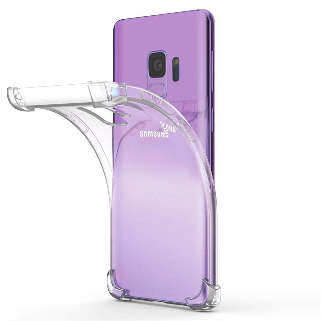 Stoßdämpfende, durchsichtige Handyhülle für Samsung Galaxy S9 Plus
