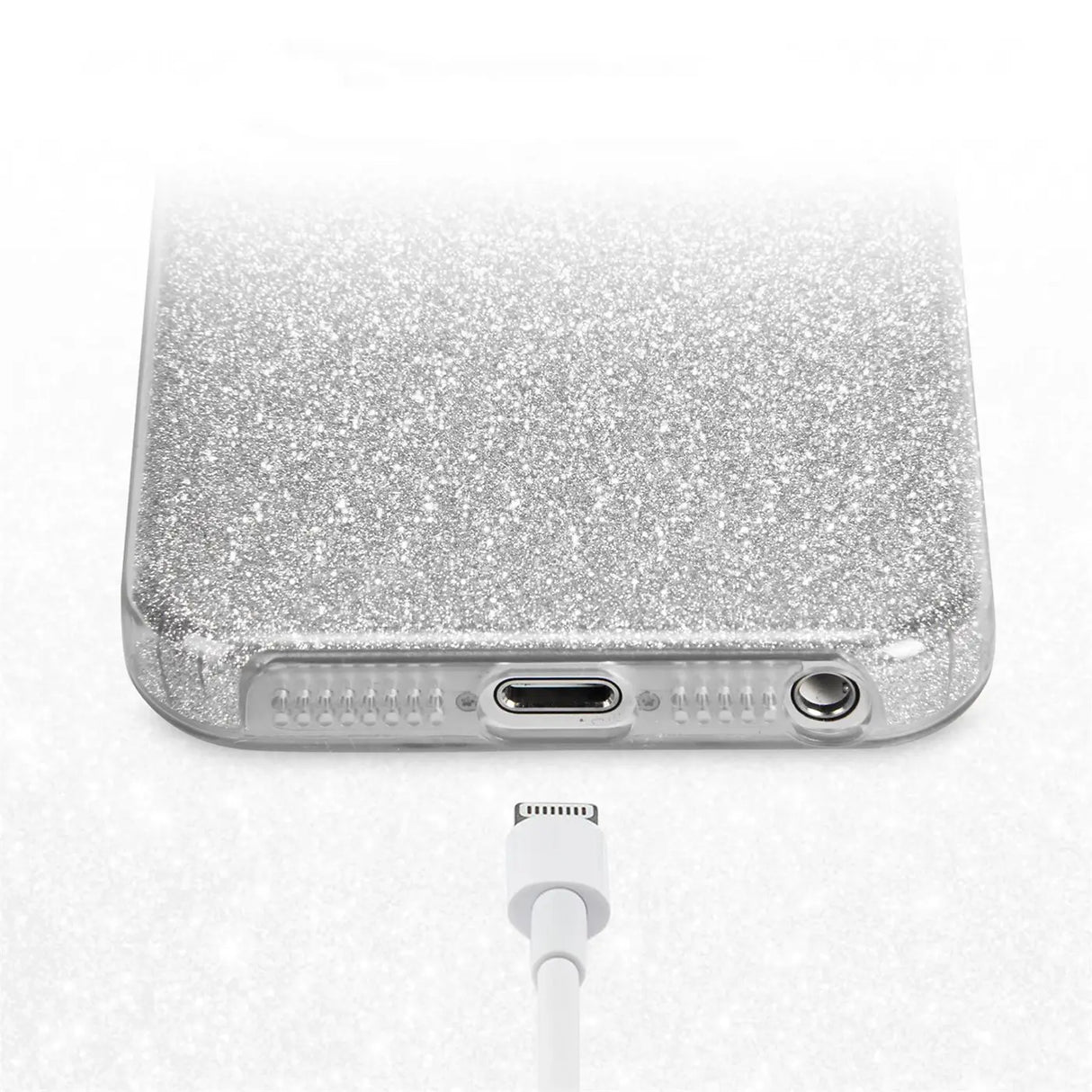 Glitzer Handyhülle aus TPU für iPhone 5 / 5S / SE in Silber