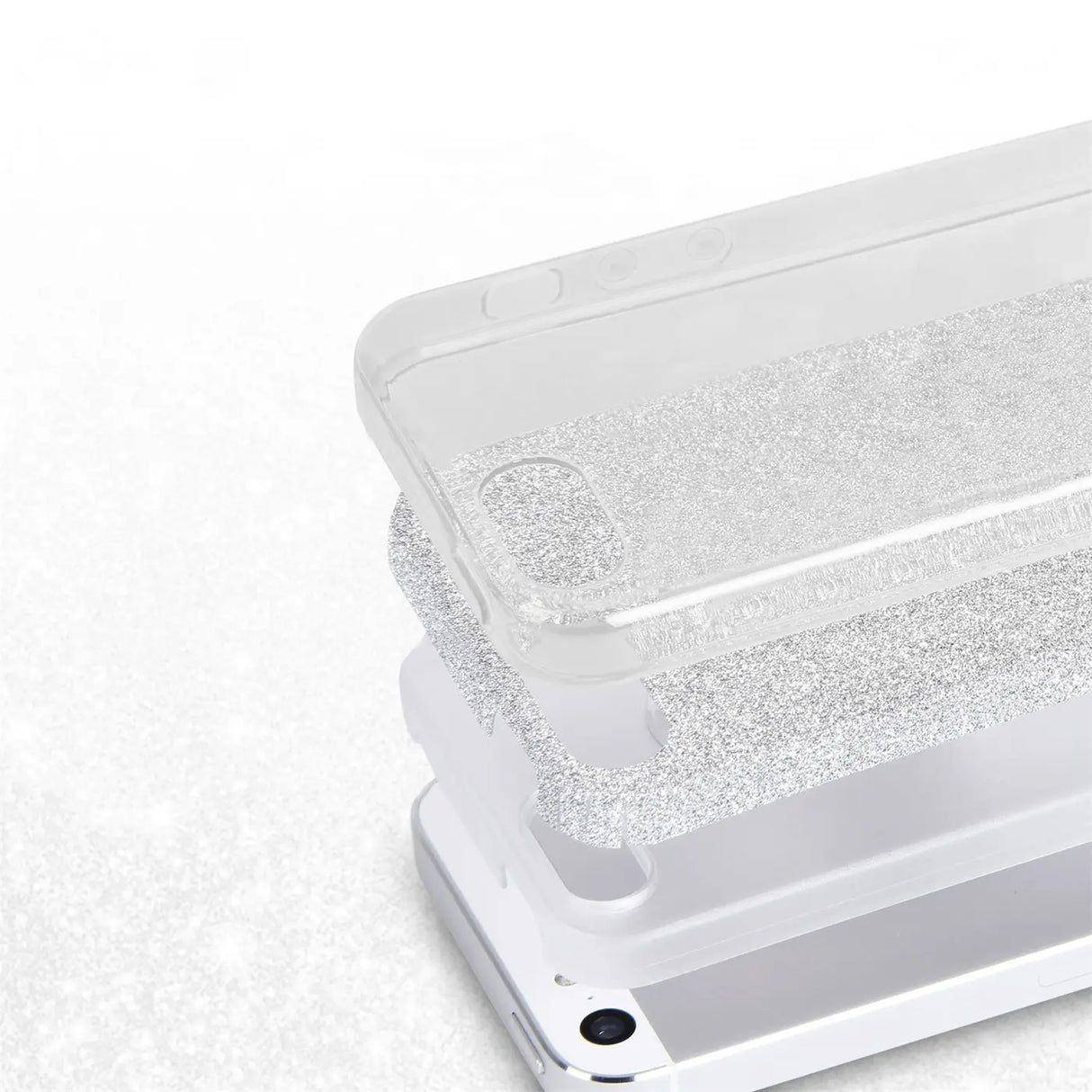 Glitzer Handyhülle aus TPU für iPhone 5 / 5S / SE in Silber
