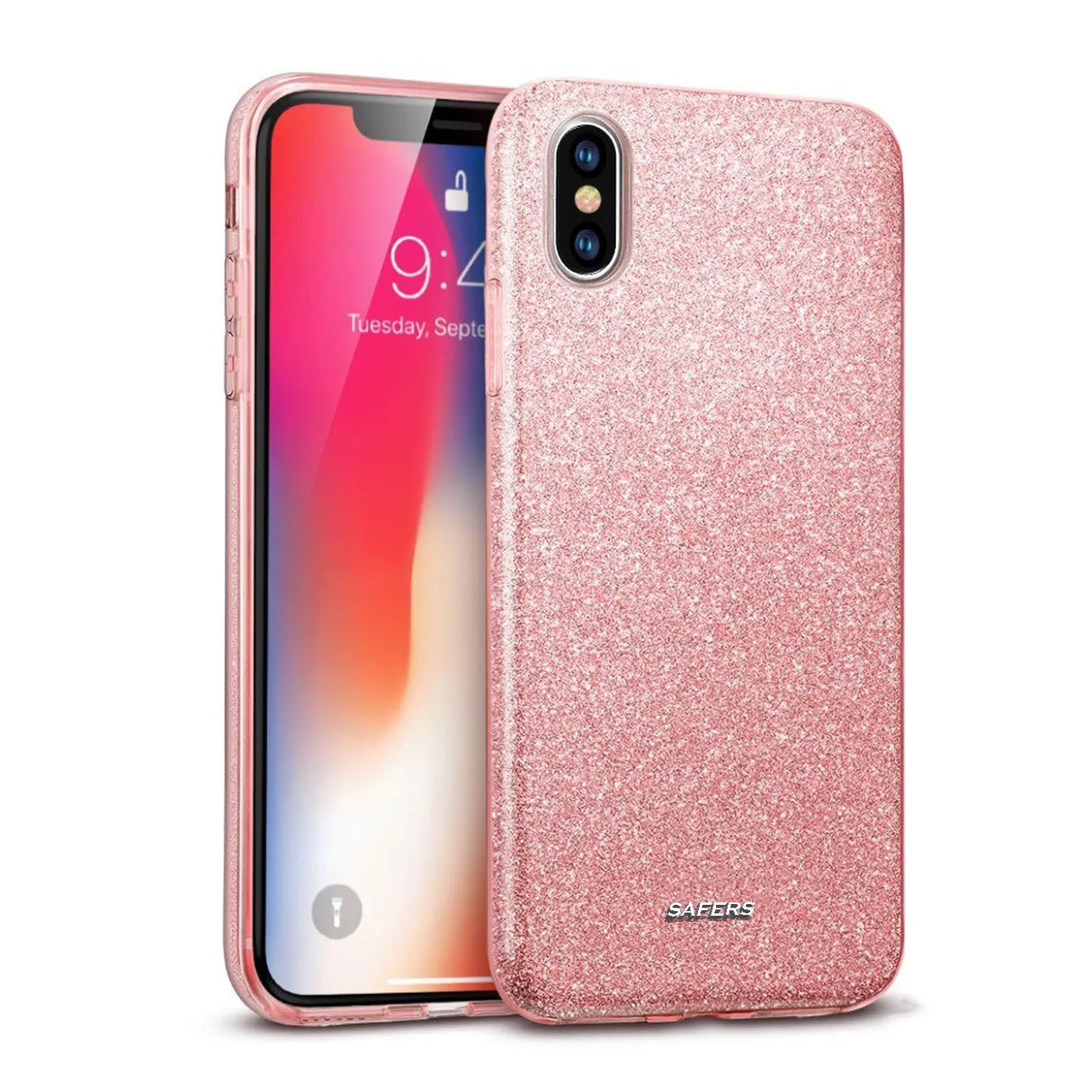 Glitzer Handyhülle aus TPU für iPhone X / XS in Rosegold