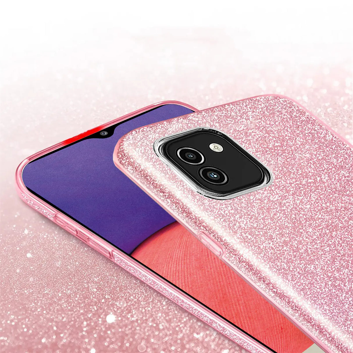 Glitzer Handyhülle aus TPU für Samsung Galaxy A03 in Rosegold