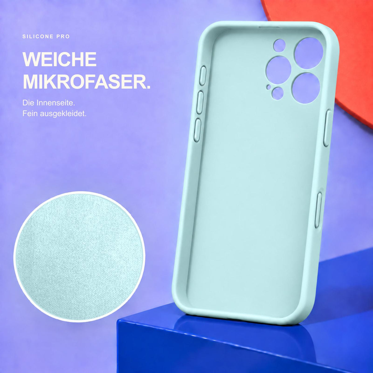 iPhone 16 Pro Max - Silikon Hülle Soft-Touch Wolkenblau