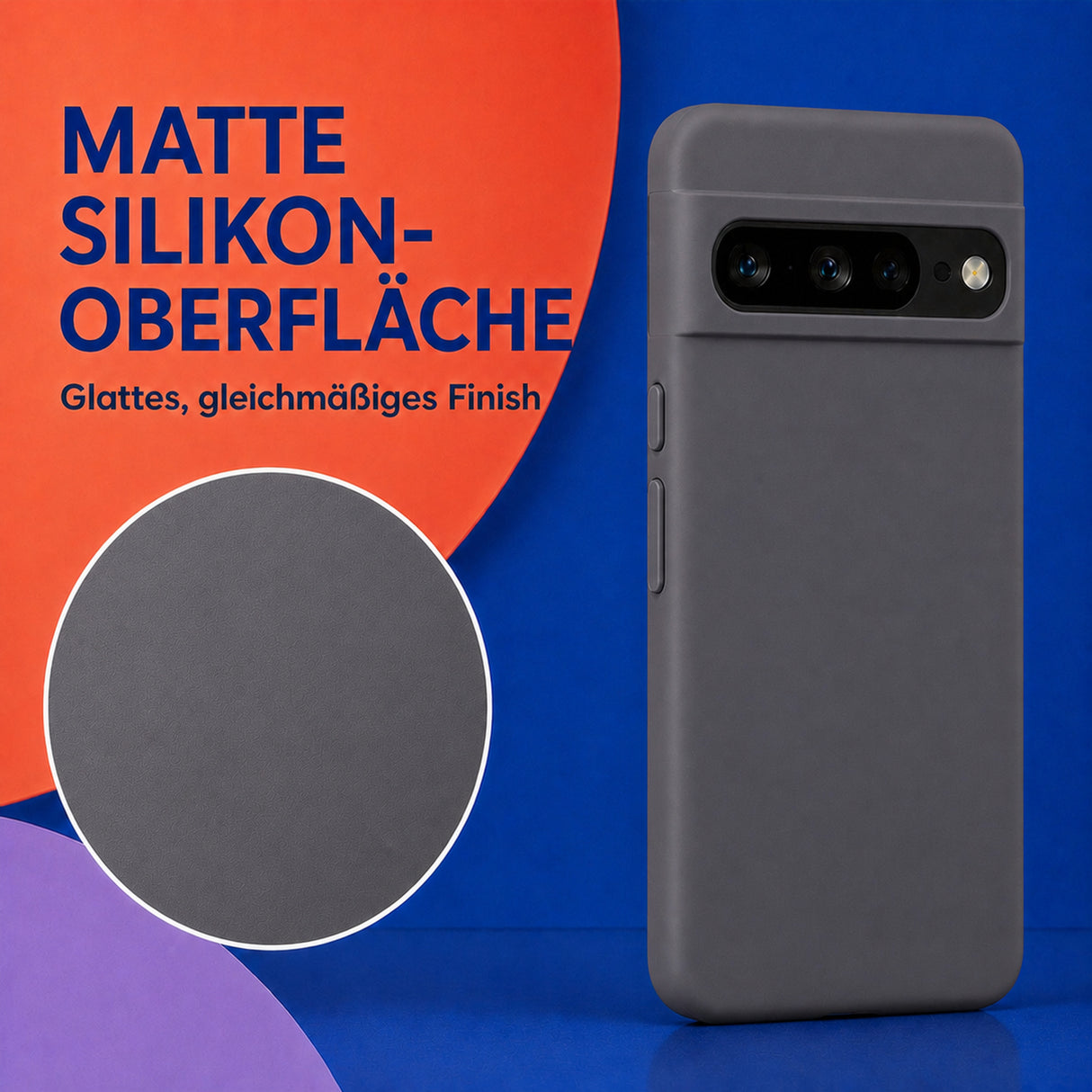 Google Pixel 7 Pro Silicone Pro Silikon Hülle Anthrazit – Detailansicht 1