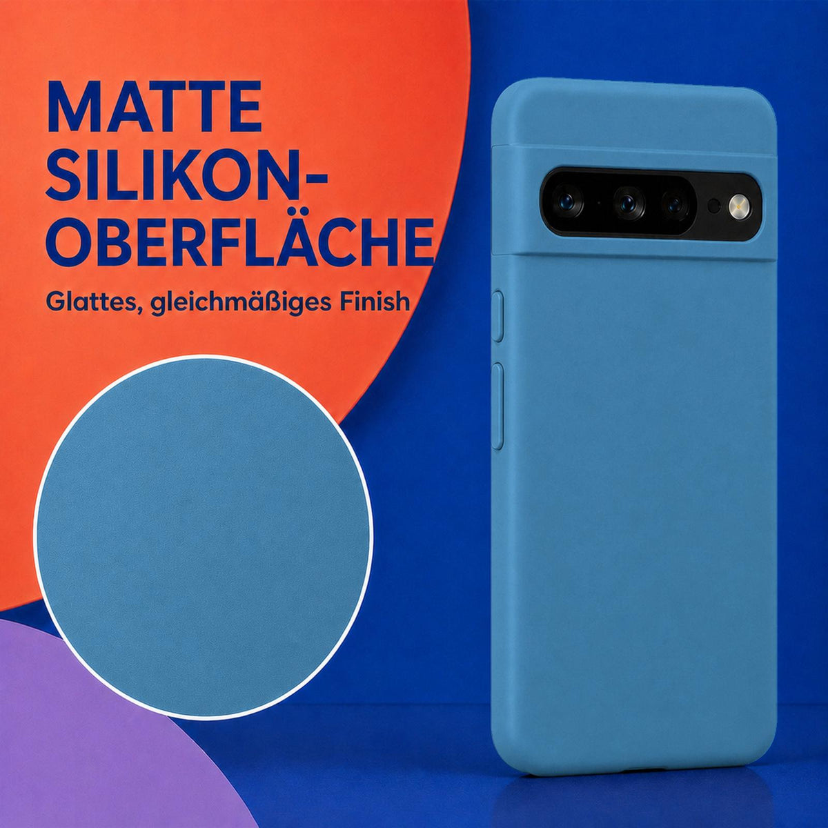 Google Pixel 7 Pro Silicone Pro Silikon Hülle Marineblau – Detailansicht 1