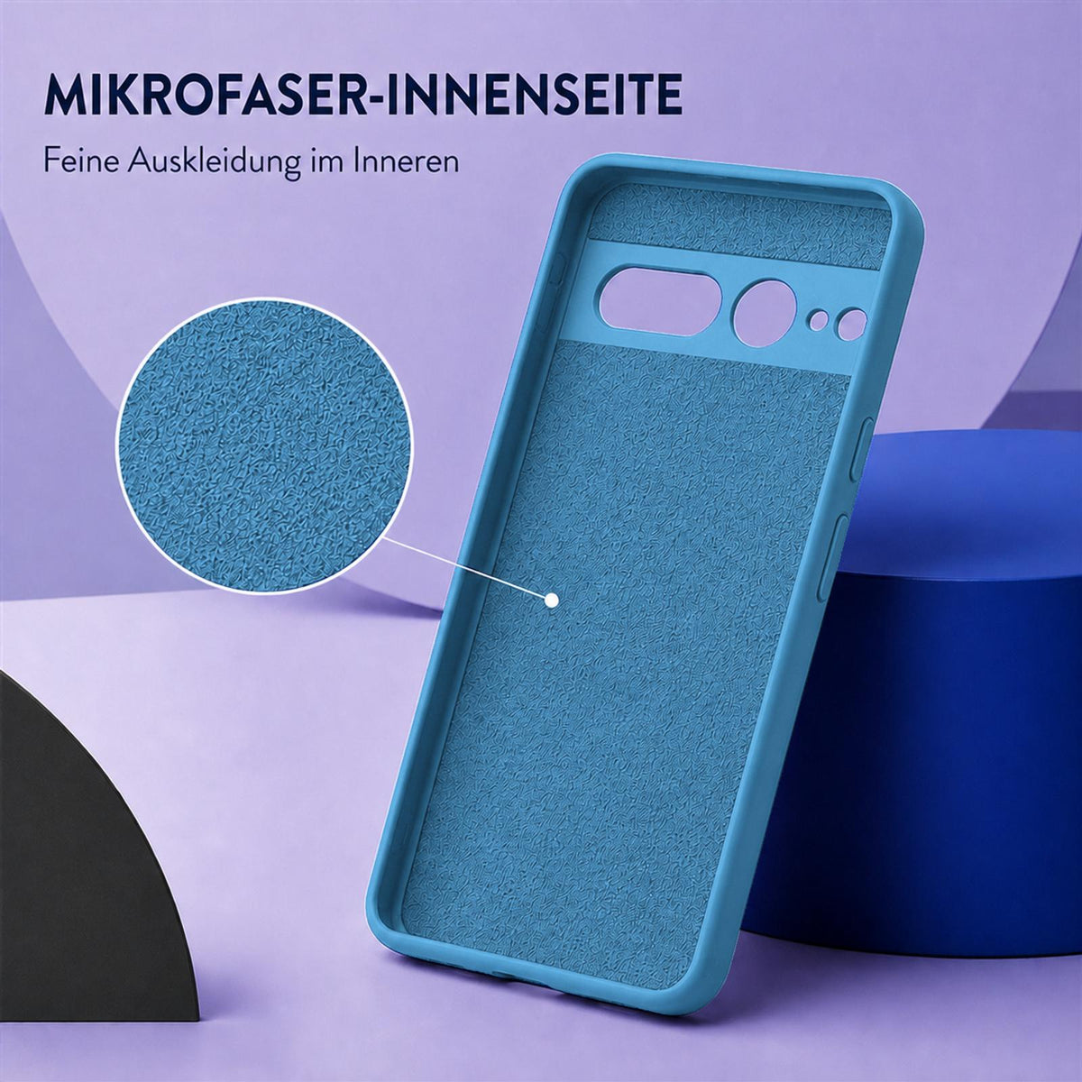 Google Pixel 7 Pro Silicone Pro Silikon Hülle Marineblau – Detailansicht 4