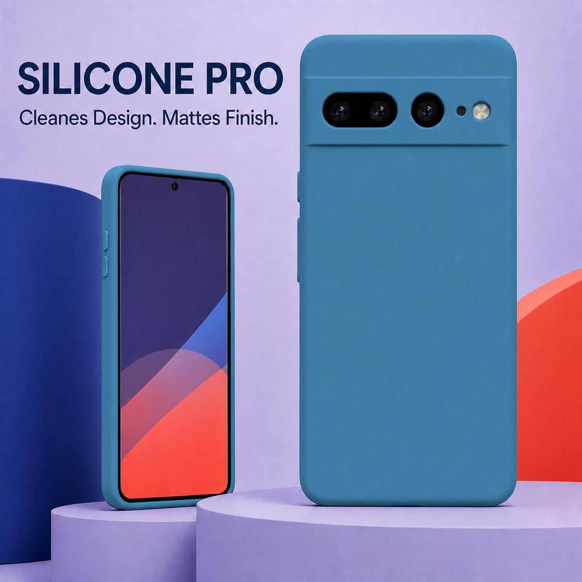 Google Pixel 7 Pro Silicone Pro Silikon Hülle Marineblau – Detailansicht 5