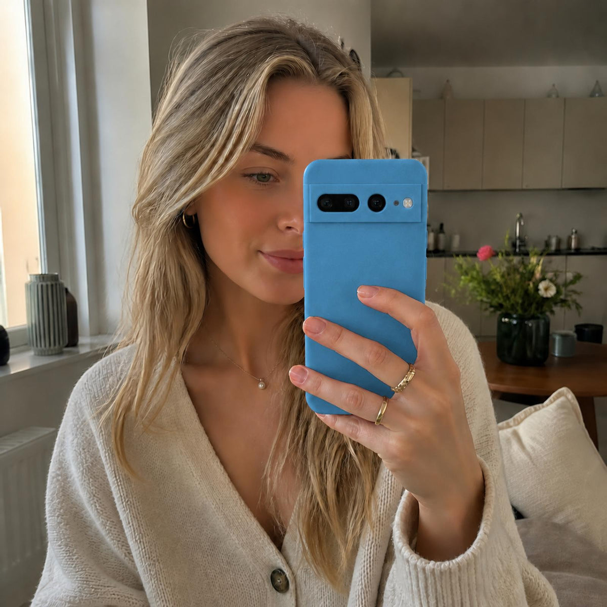 Google Pixel 7 Pro Silicone Pro Silikon Hülle Marineblau – Detailansicht 6
