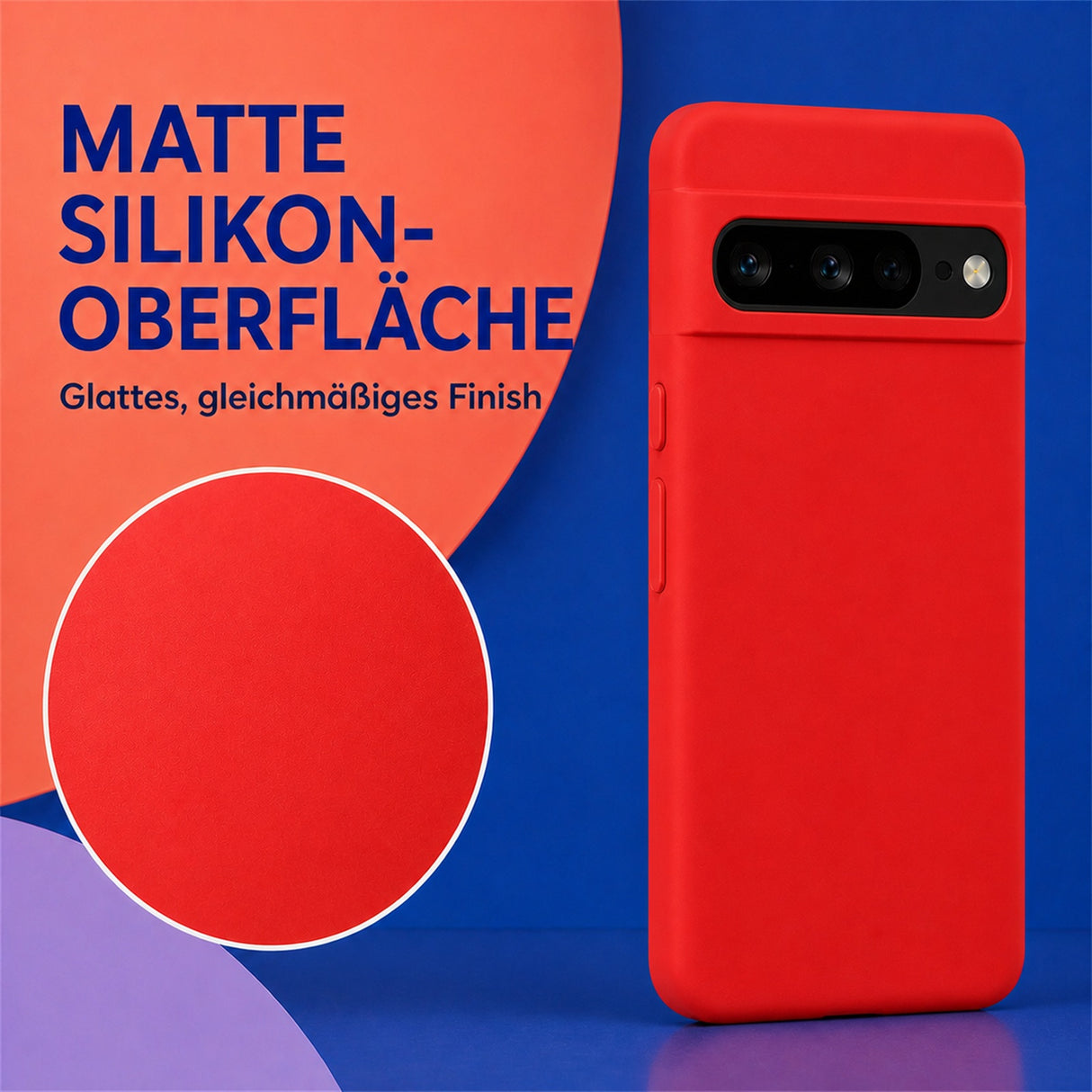 Google Pixel 7 Pro Silicone Pro Silikon Hülle Rot – Detailansicht 1
