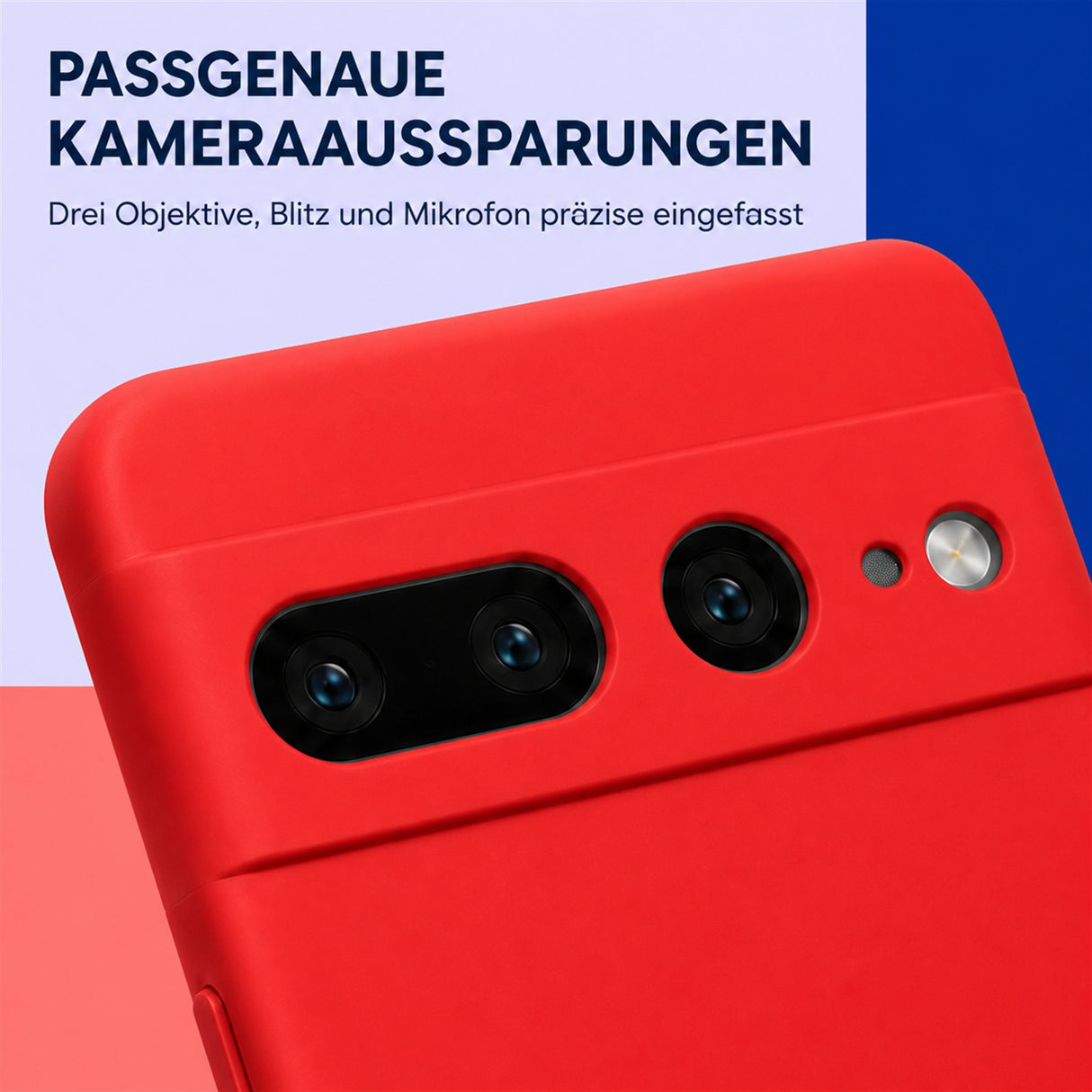 Google Pixel 7 Pro Silicone Pro Silikon Hülle Rot – Detailansicht 2