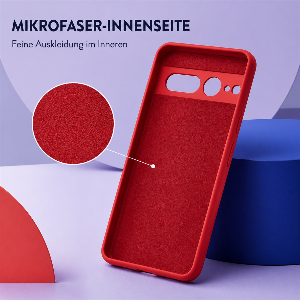 Google Pixel 7 Pro Silicone Pro Silikon Hülle Rot – Detailansicht 4