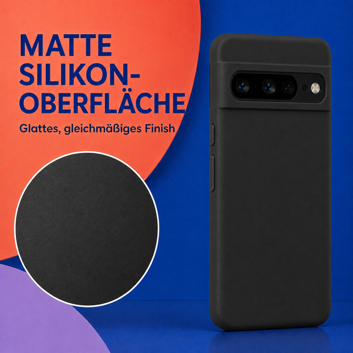 Google Pixel 7 Pro Silicone Pro Silikon Hülle Schwarz – Detailansicht 1