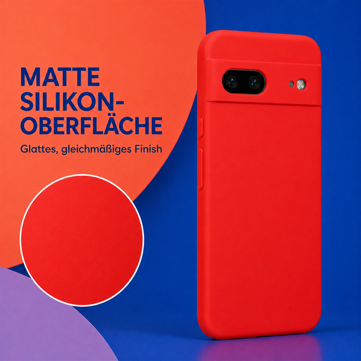 Google Pixel 7 Silicone Pro Silikon Hülle Rot – Detailansicht 1
