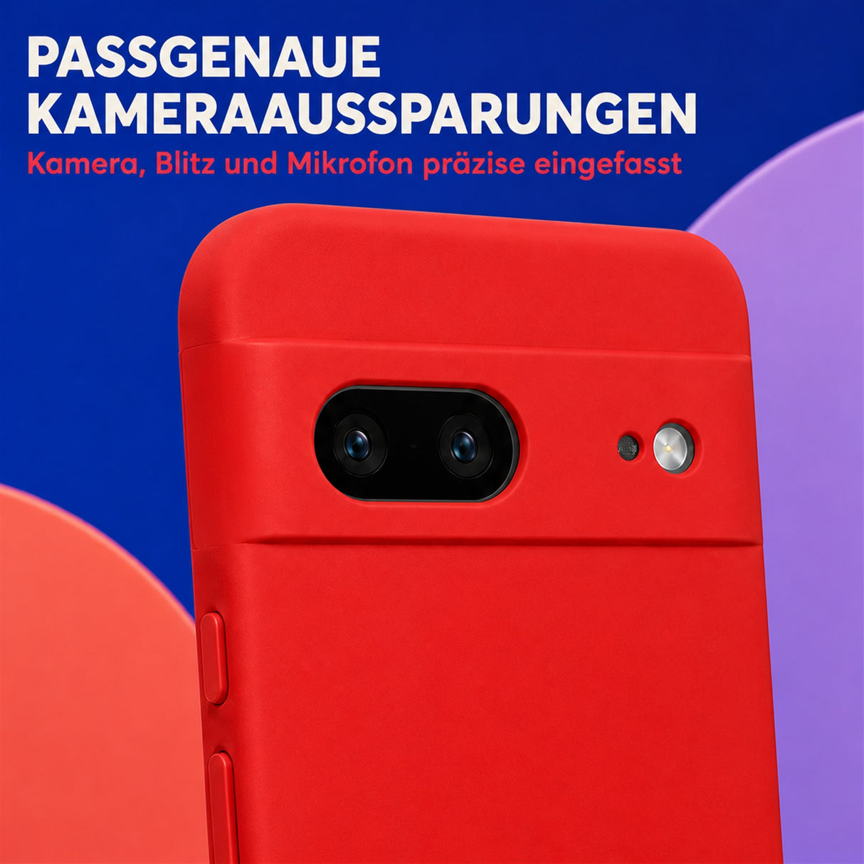 Google Pixel 7 Silicone Pro Silikon Hülle Rot – Detailansicht 2