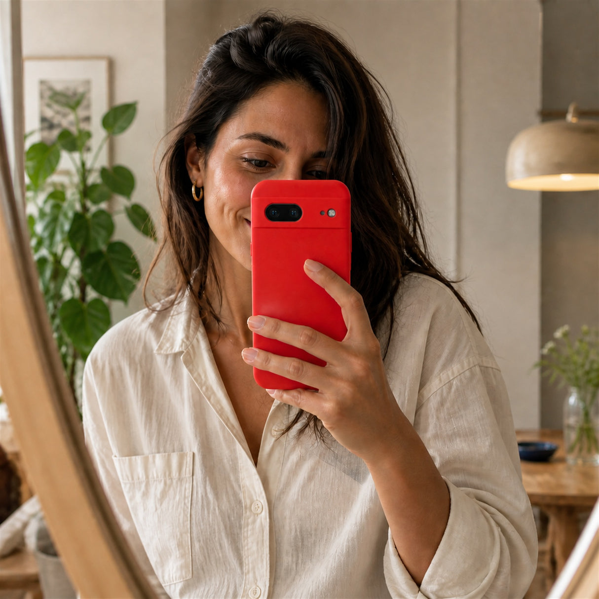 Google Pixel 7 Silicone Pro Silikon Hülle Rot – Detailansicht 6