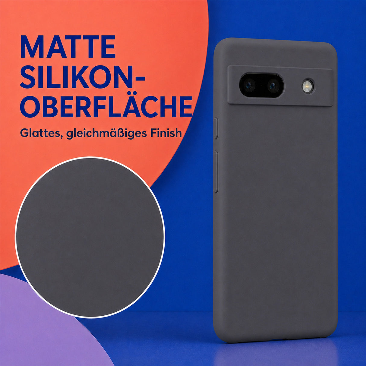 Google Pixel 7A Silicone Pro Silikon Hülle Anthrazit – Detailansicht 1