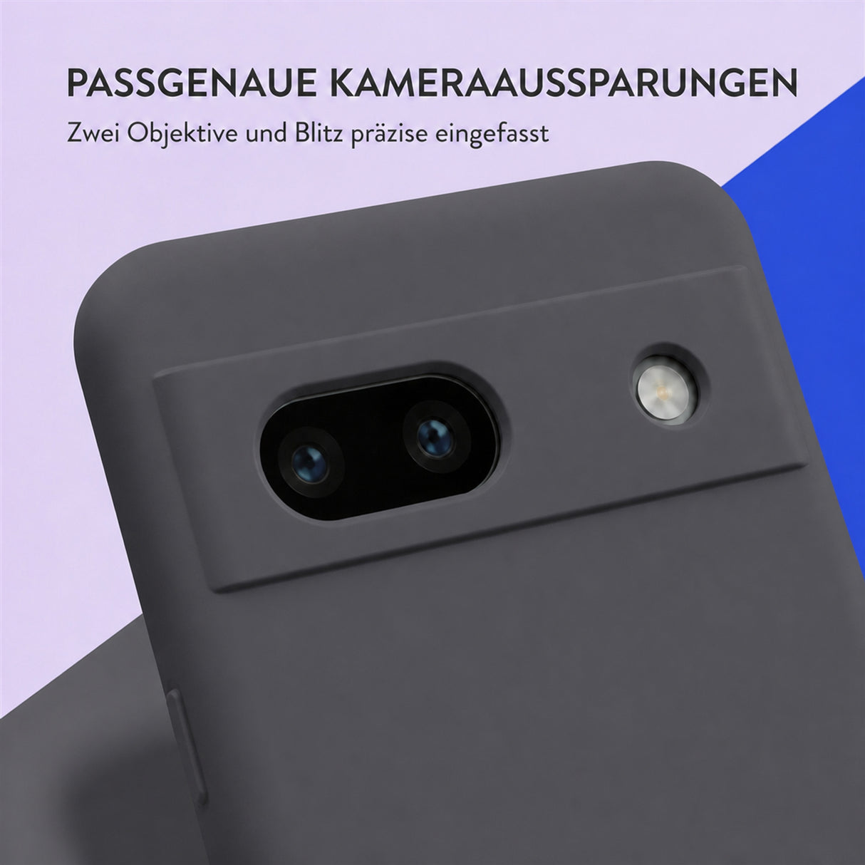 Google Pixel 7A Silicone Pro Silikon Hülle Anthrazit – Detailansicht 2