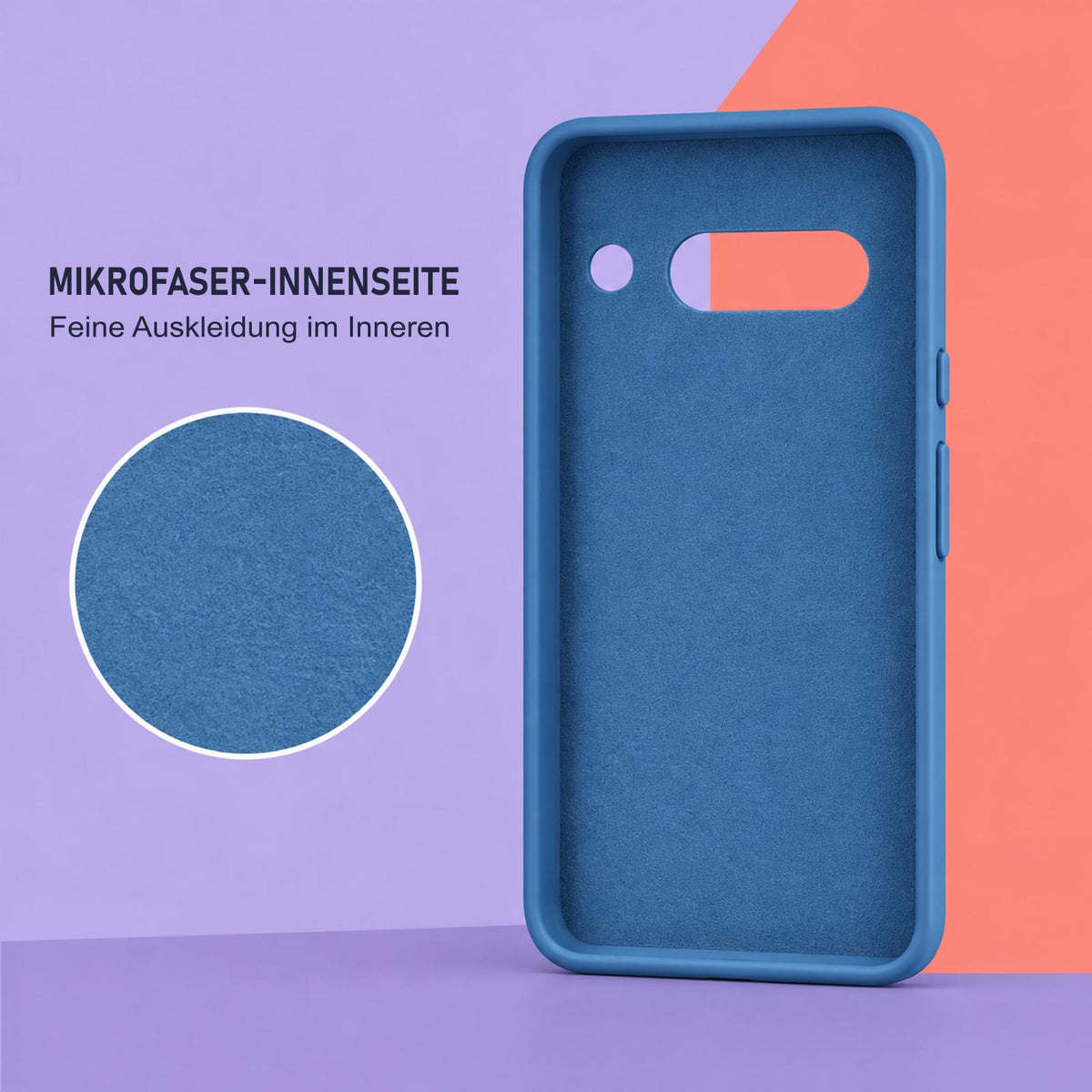 Google Pixel 7A Silicone Pro Silikon Hülle Marineblau – Detailansicht 4